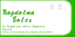 magdolna bolcs business card