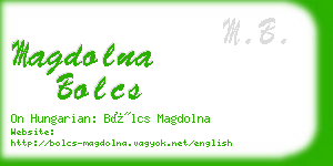 magdolna bolcs business card